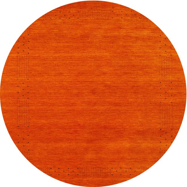 Ahgly Company Tapis Rond Contemporain Rouge Lavable en Machine, 9 Pieds Rond