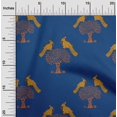 thumbnail image 1 of oneOone Georgette Viscose Fabric Bird & Tree Block Printed Fabric 1 Yard 42 Inch Wide, 1 of 4