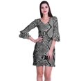 thumbnail image 1 of Moomaya Robe Courte Imprimée pour Femmes, Manches Évasées, Coupe Droite, Robes pour Femmes, Vêtements d'Été Décontractés, 1 of 6