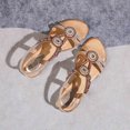 thumbnail image 4 of Styesk Womens Sandals Women Large Bohemian Elastic Rhinestone Flower Roman Sandals, 4 of 8