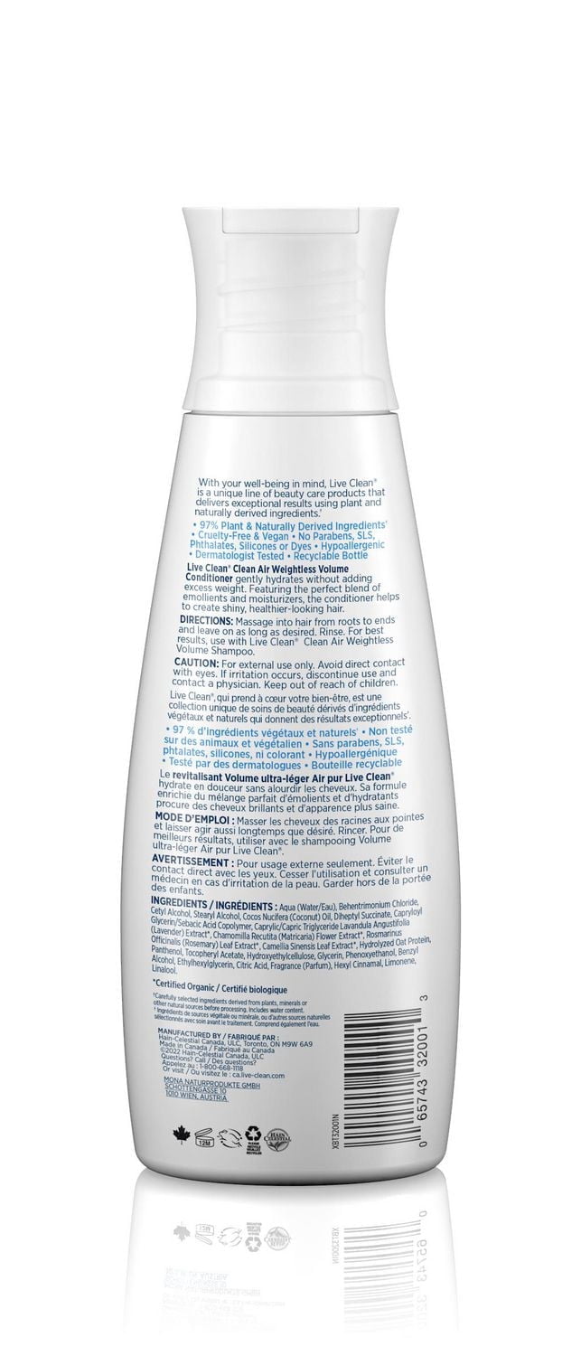 Live Clean Air Pur Revitalisant Volume Ultra-Léger