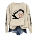 thumbnail image 1 of Chandails à Col Rond à Manches Longues, Chandail Confortable et Chic pour Femmes, Chandail Ample à Manches Longues pour Femmes, Chandail à Imprimé Graphique de Football Sans Capuche, Haut Blouse, 1 of 4