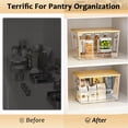 thumbnail image 4 of 2 Pack Potato Storage Bin,DELAMU Clear Stackable Pantry Organizer with Bamboo Lid, 4 of 8