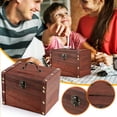 thumbnail image 1 of Large Wooden P Iggy Bank Safe Money Box With Lock Wood Carving Handmade, 1 of 8