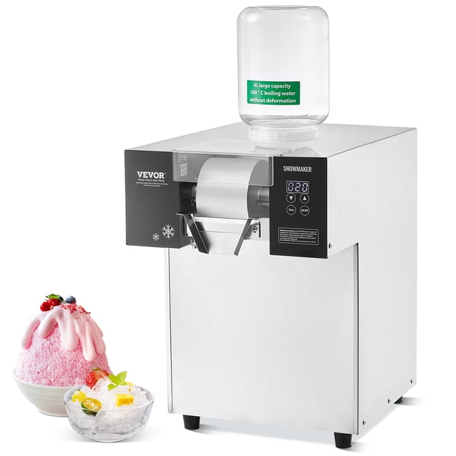 VEVOR Machine à Crème Glacée Flocon de Neige Commerciale 385LBS/24H Acier Inoxydable pour Crème Glacée