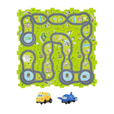 Track Puzzle Boards Jigsaw Rail Car Building Toys for Boy Toddlers Preschool City model 16pieces