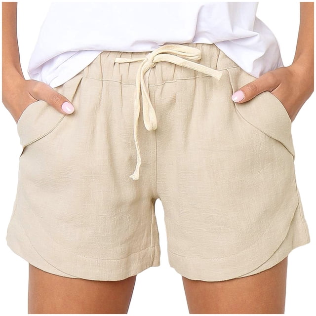 Birdeem Womens Plus Size Drawstring Casual Elastic Waist Pocket Loose Solid Shorts Pants