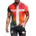 thumbnail image 1 of T-shirts pour Hommes Grande Taille, Paquet, T-Shirts pour Hommes de Rue Tendance Décontractés à Imprimé Croix, Col Rond, Manches Courtes, Chemises pour Hommes, Mode, Hauts d'Été, Liquidation en Liquidation (Jaune, 3TG), 1 of 5