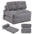 thumbnail image 1 of Costway Folding Sofa Bed, Convertible Sleeper Chair with Pillow Back Support Corduroy Cover Gray, 1 of 10