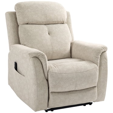 HOMCOM Fauteuil Inclinable Manuel avec 8 Massages par Vibration et Poches Latérales, Beige
