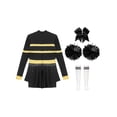 thumbnail image 4 of Aislor Tenues de Cheerleading pour Filles Enfants Costume de Cosplay Chef de Cheer Halloween Robe de Fête Rave Danse Justaucorps Noir B 6, 4 of 7