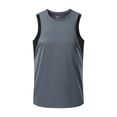 thumbnail image 2 of JDQJBZ Men's Tank Undershirts Solid Color Crew Neck Ice Silk Cool Tops, 2 of 5