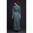 thumbnail image 2 of Bimba Robe Longue Maxi en Rayonne à Imprimé Floral de Feuilles pour Femmes avec Fente Latérale-Petit, 2 of 6