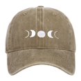 thumbnail image 1 of HNMKIU Moon Embroidery Distressed Washed Baseball Cap Classic Unstructured Low Profile Dad Hat for Daily Use Baseball Hats 03_Khaki,One Size, 1 of 3