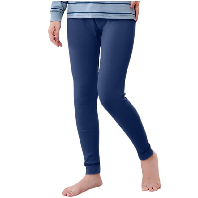 Kids Solid Color Warm Leg Binding Elastic Waist Long Pants Medium and Large Comfortable Leggings