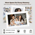 thumbnail image 3 of FPD 10.1 inch WiFi Digital Photo Frame with Frameo App, 1280 x 800 IPS Touch Screen, 32GB Storage, 128GB microSD/TF Card Expansion, Auto-Rotate, Wall Mountable-White, 3 of 12