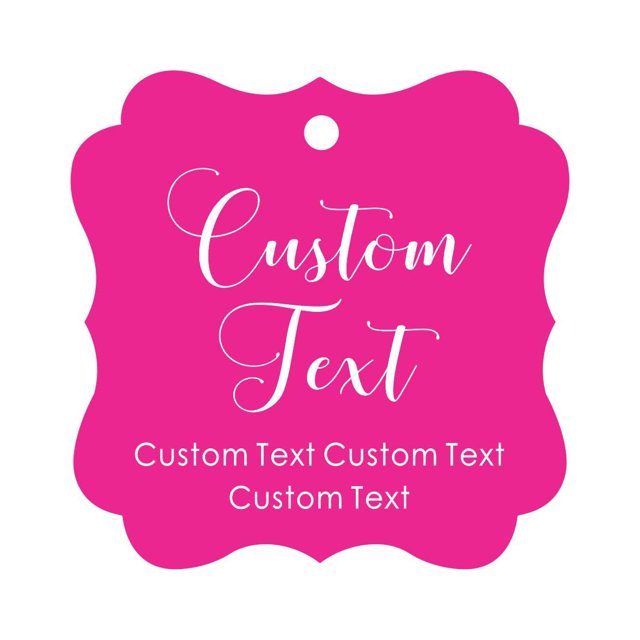 Darling Souvenir Personalized Paper Hang Tags Custom Text Wedding Party Gift Favor Tags -Magenta-50 Tags