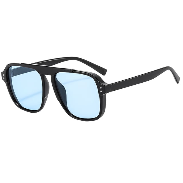 Lunettes de Soleil Polarisées Hommes Femmes Mode Protection Classique Monture Ronde Lunettes de Soleil Lunettes de Soleil Femmes Lunettes Anti-Lumière Bleue pour Femme Bleu