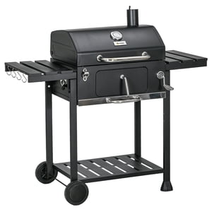 Outsunny Charbon BBQ Grill avec poêle à charbon réglable, barbecue