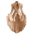 thumbnail image 2 of Pounoo Robes Gothiques Victoriennes pour Femmes Manches Évasées Ajustées Rétro Robe Médiévale pour Femmes Broderie, 2 of 5