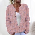 thumbnail image 1 of LOVZFMLL Cardigan for Women Ladies' Casual Printed Knitted Cardigan With Button Up Jacket And Top, 1 of 5