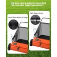 thumbnail image 3 of Balayeuse Poussée de 26 Po avec Sac Coupe-Herbe de 7 Pi3, Cadre en Acier Robuste, 4 Brosses Rotatives, Hauteur Réglable – Nettoyage Polyvalent des Feuilles et de l'Herbe pour Pelouses, Orange, 3 of 7