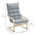 thumbnail image 3 of HOMCOM Modern Armchair, Upholstered Accent Chair with Curved Leg Light Grey, 3 of 10