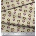 thumbnail image 2 of Soimoi Polyester Crepe Fabric Leaves & Floral Block Decor Fabric Printed Yard 52 Inch Wide, 2 of 3