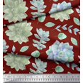thumbnail image 2 of Soimoi Red Cotton Poplin Fabric Leaves & Flower Floral Print Fabric by Yard 42 Inch Wide, 2 of 3