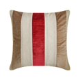 thumbnail image 1 of The HomeCentric Decorative Red Pack of 2, 18"x18" (45x45 cm) Throw Pillows, Velvet & Linen Patchwork Throw Pillows For Couch, Striped Pattern Modern Style Easter - Velvet Band Red, 1 of 5