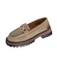 thumbnail image 1 of RXMEKW Mocassins à Plateforme pour Femmes avec Détail Chaîne en Métal et Semelle Coussinée Brun, 1 of 9