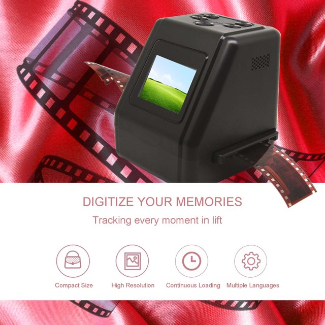 Film Scanner 14MP 22MP Converts 126KPK/135/110/Super 8 Films Slides Negatives