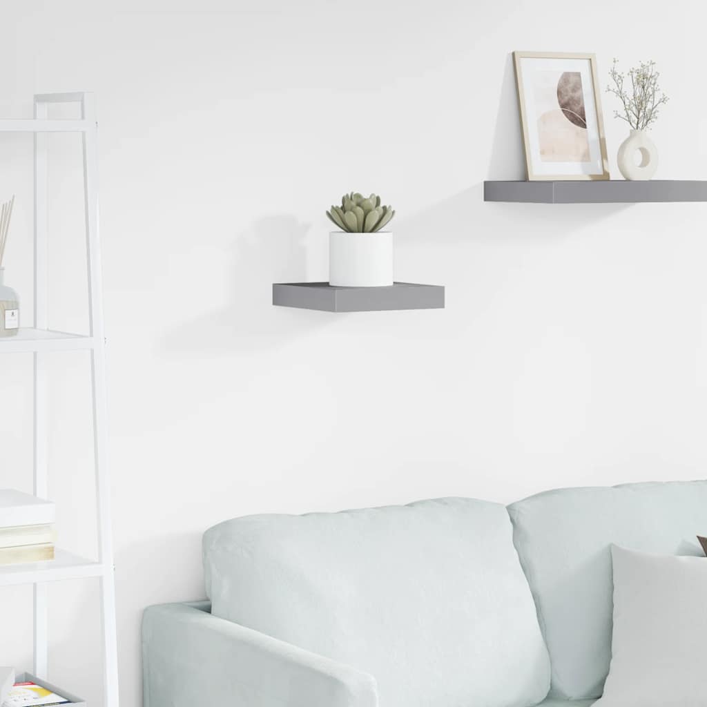 vidaXL Tablette Murale Flottante Gris 23x23,5x3,8 cm MDF