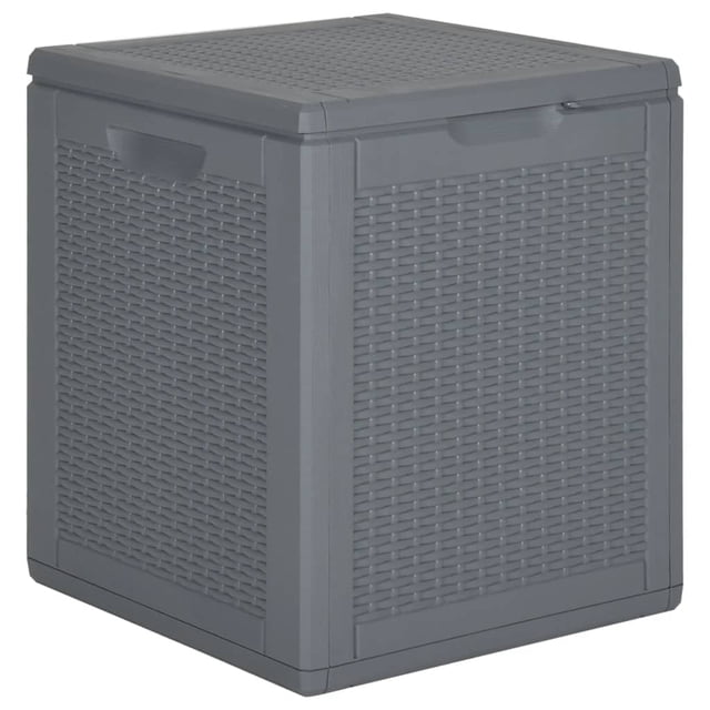 vidaXL Coffre de Rangement de Jardin Gris en Rotin PP 90 L