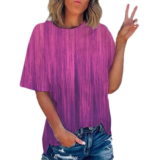 Wolfast T-Shirts pour Femmes Mode T-Shirt Imprimé Manches Courtes Blouse Col Rond Hauts Décontractés Manches Courtes Blouses pour Femmes