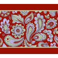 thumbnail image 1 of IBA Indianbeautifulart Feuilles Rouges et Ruban Artistique Floral Bordure Lacets de Tissu pour Artisanat Velours Imprimé Bordure 9 Yards Accessoires de Couture 4 Pouces, 1 of 2