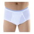 thumbnail image 1 of 3-Pack Men's White Classic Regular Absorbency Washable Reusable Incontinence Briefs Small, 1 of 5