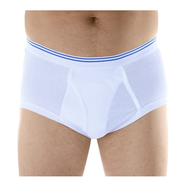 3-Pack Men's White Classic Regular Absorbency Washable Reusable Incontinence Briefs Small