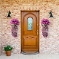 thumbnail image 4 of Artificial Flower Wall Decor Hanging Basket with Hand-Dyed Simulated Violets and PE Rattan Vine 0.9 m, 4 of 6