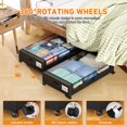 thumbnail image 3 of Under Bed Storage with Wheels, 2 Pack Under Bed Storage Containers with Clear Lids, XXL 65L Under Bed Storage Organizer, Rolling Under Bed Metal Drawer for Blanket, Clot, 3 of 6