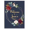 thumbnail image 1 of Darling Souvenir MADE WITH LOVE PersonalizedWelcomeSignFor Baptism,Painted RosesParty Supplies Great For Your Celebrations- 18x 12, 1 of 5