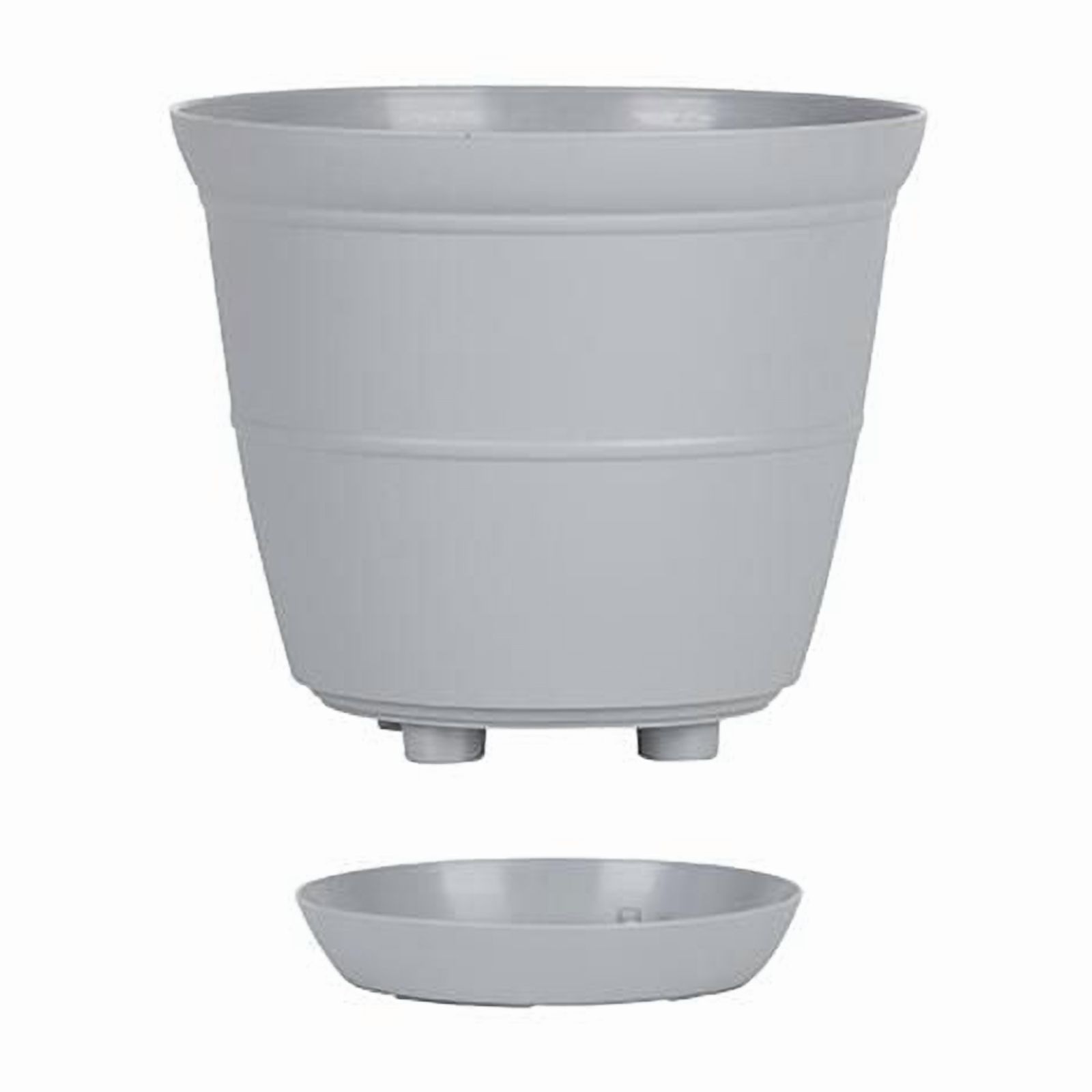 Mainstays Basic Bell Planter 8 inch Grey, Classic Design with Attached Tray Durable Weather Resistant  Matte Finish