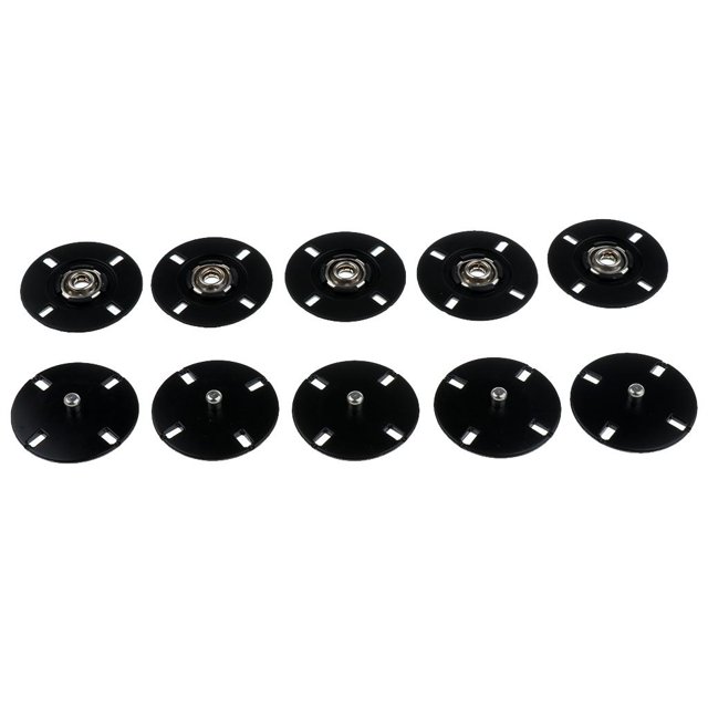 jifeng 5 Sets Metal Sew on Press Studs Snap Fasteners Button 25mm Black