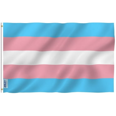 ANLEY Fly Breeze] [ Drapeau de Fierté Transgenre 3 X 5 Pieds - Couleur Vive et Résistant à la Décoloration UV - En-Tête en Toile et Oeillets en Laiton - Drapeaux de Bannière LGBT