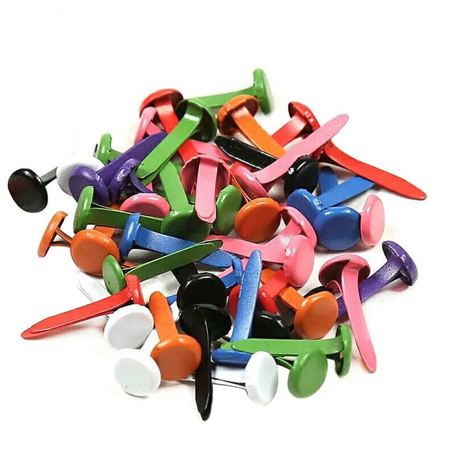 150 Pcs Mini Brads Couleurs Assorties Brad Rond Brads Pastel pour Scrapbooking Artisanat Fabrication Estampage et DIY