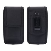 Unique Bargains Phone Belt Holder Case for 5.2' Cell Phones, Vertical Oxford Phone Belt Pouch, Black