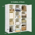 thumbnail image 3 of Costway Garde-Robe Portative Armoire Pliable pour Vêtements avec 12 Casiers de Rangement, 3 of 10