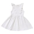 thumbnail image 1 of LNGOOR Bébé Fille Été Coton Lin Robes Volants Décontracté une Ligne Plage Partie Robe 2-6 Ans, 1 of 6