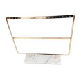 thumbnail image 1 of lionlar Marble Base Jewelry Rack Metal Earring Display Stand 2 Tier White Base, 1 of 9