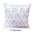 thumbnail image 3 of Polyester Pillowcase White Bow Sequin Pillowcase Quilted Plush Polyester Sofa Cushion Cover with Bowknot(1Pcs) Rkxzt, 3 of 8